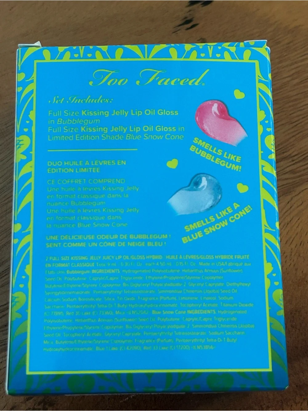 NIB★Too Faced Kissing Jelly Non-Sticky Lip Oil Gloss Duo